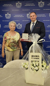 Ветерану из Рязанской области передали памятный нагрудный знак «85 лет битвы за Москву»